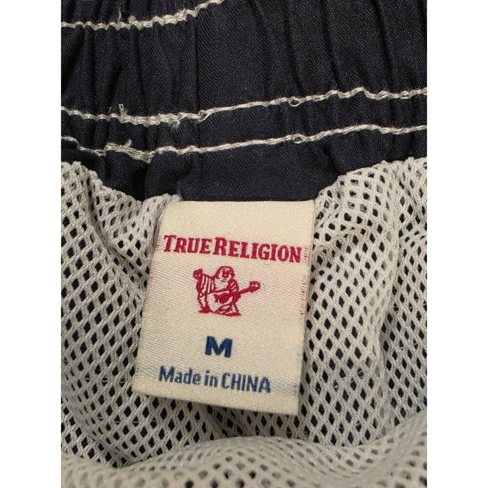 True Religion Mens Geno Swim Shorts Trunks Board Shorts Navy Blue Size M